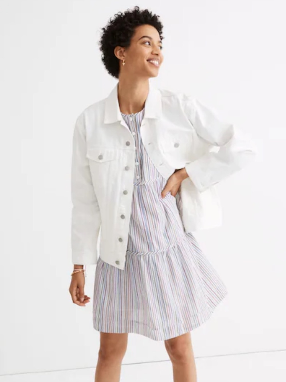 NWT Madewell Oversized Off White Jean Jacket